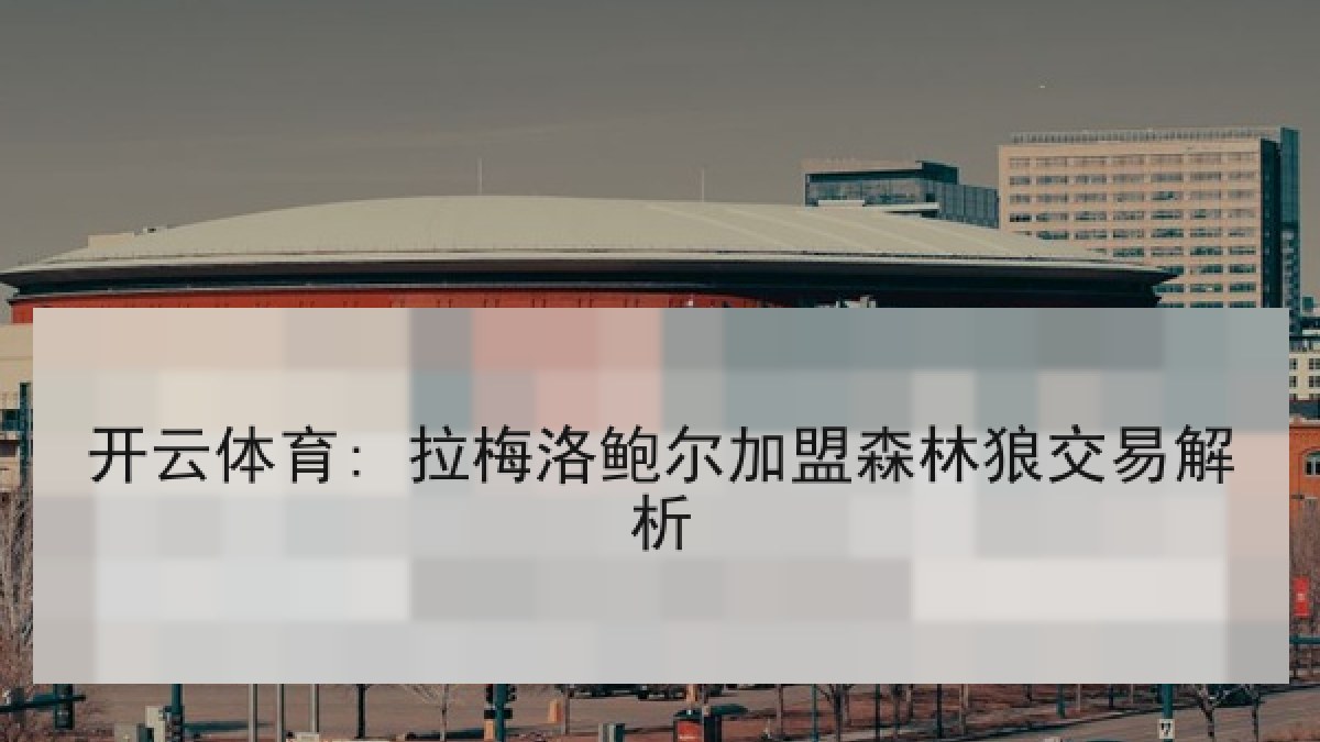 开云体育: 拉梅洛鲍尔加盟森林狼交易解析
